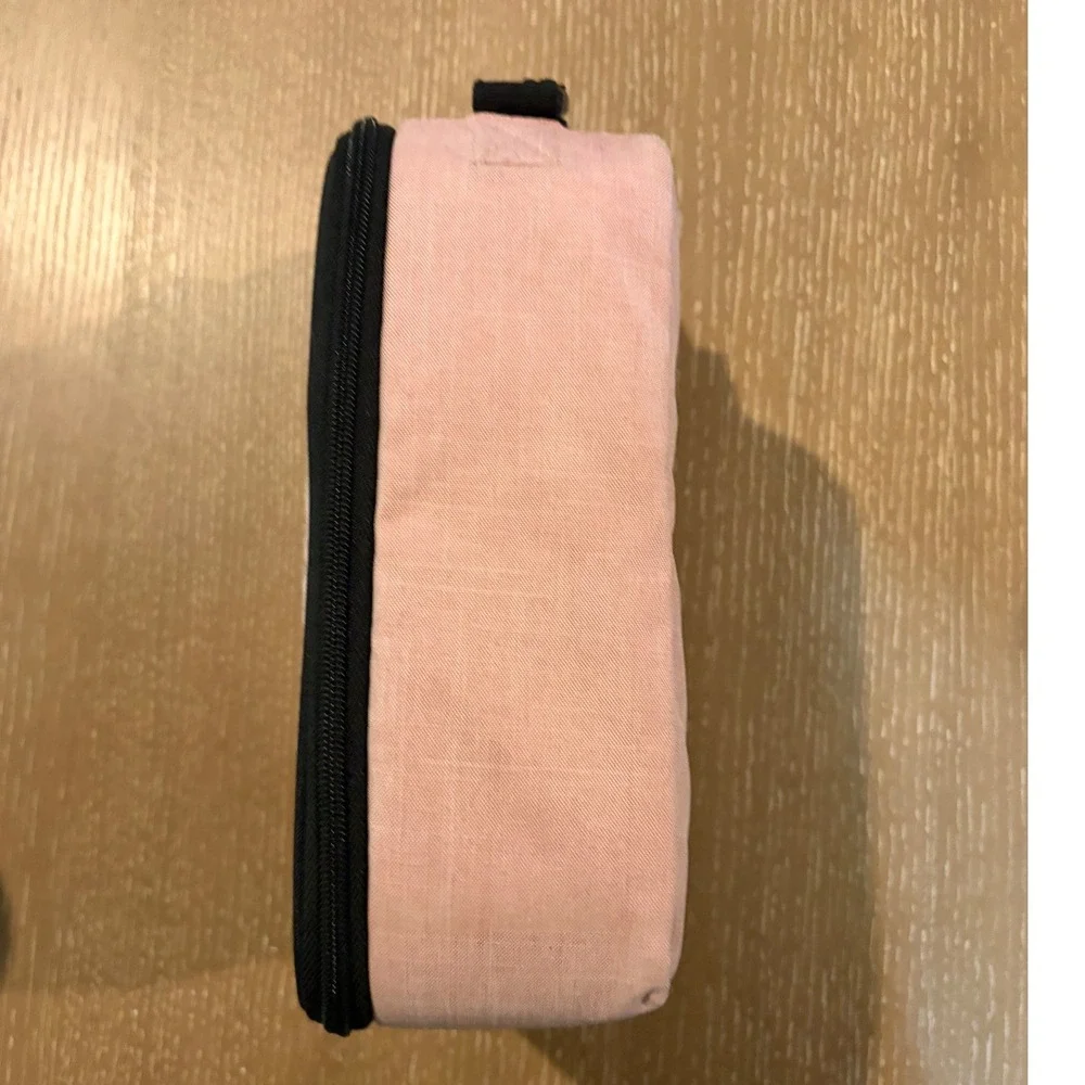 Fulton Bag Co Insulated Lunch Bag Pink Black Hard Liner Divider Exterior Pocket